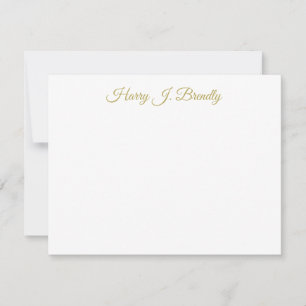 Monogram Name Elegant Minimal Flat Note Card