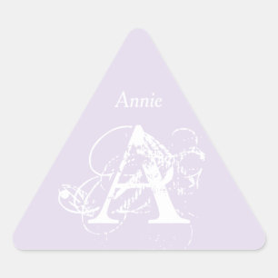 Monogram Name Elegant Simple Minimalist Template Triangle Sticker