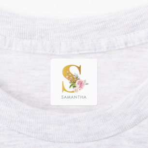 Monogram Name Floral Greenery Iron On Clothing