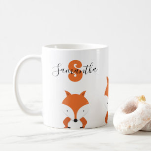 Monogram Name Fox Coffee Mug