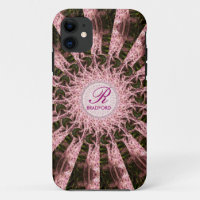 Monogram Name Fractal Rose Spiral Art Custom