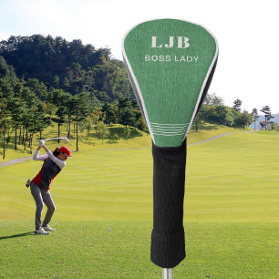 Monogram, Name, Green Denim Print, Driver Cover