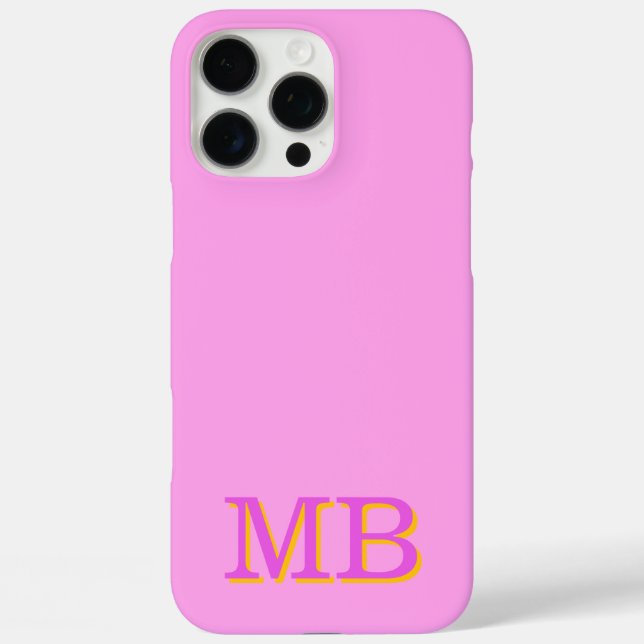monogram name initials unique pink  Case-Mate iPhone case (Back)