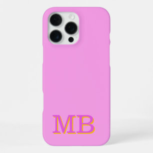 monogram name initials unique pink iPhone 16 pro max case