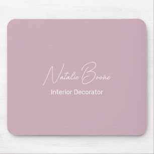 Monogram Name Interior Decorator White Pastel Pink Mouse Mat