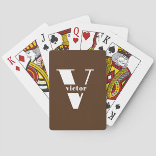 Monogram Name Intital changeable personalise Playing Cards