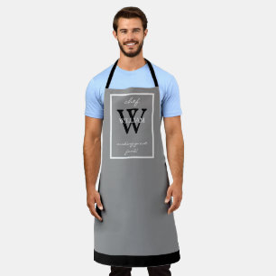 Monogram + NAME makes great food All-Over Print  Apron