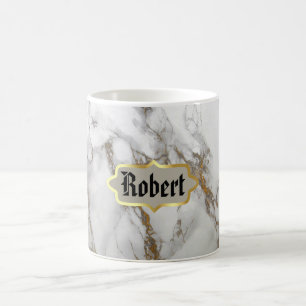 Monogram Name Marble Rose Gold Mug