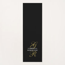 Monogram Name Minimalist Black Gold White Elegant
