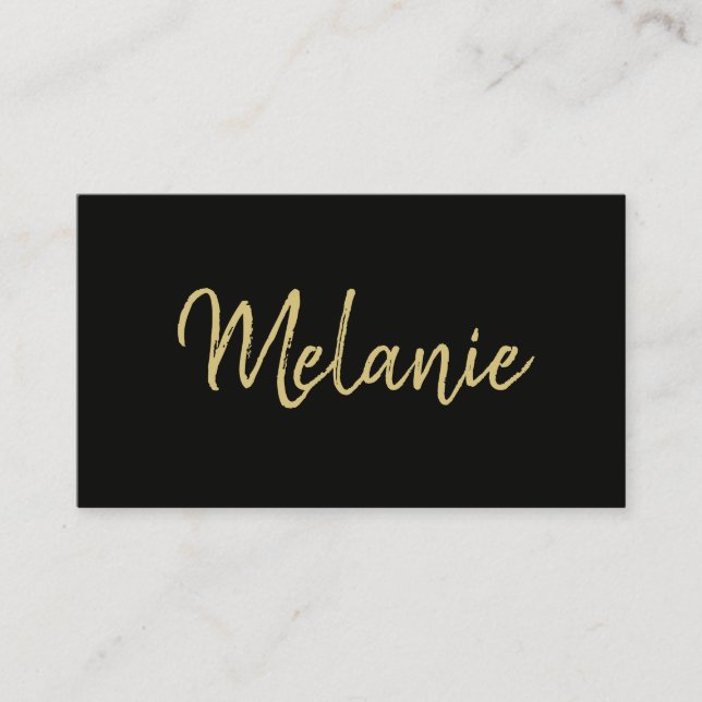 Monogram Name Modern Elegant Black Business Card  (Front)