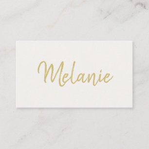 Monogram Name Modern Elegant Ivory Business Card
