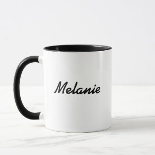 Monogram Name Modern Minimalist Black White Mug