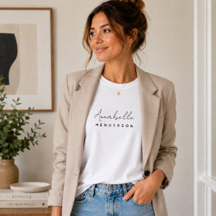 Monogram Name   Modern Minimalist Stylish T-Shirt