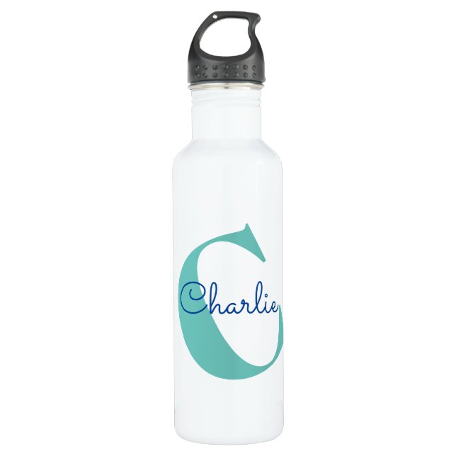 Monogram Name Modern Typography 710 Ml Water Bottle (Front)