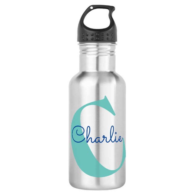 Monogram Name Modern Typography 710 Ml Water Bottle (Front)