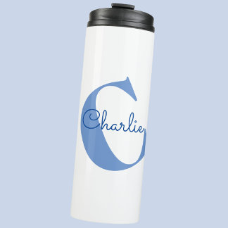 Monogram Name Modern Typography Thermal Tumbler