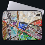Monogram Name Mosaic Laptop Sleeve<br><div class="desc">This laptop sleeve is decorated with an original abstract mosaic made from glass and stones.
You can customise it with your monogram or name.
The mosaic is a template so that you can replace it with your own mosaic or other photo.
Original Mosaic © Michele Davies.</div>