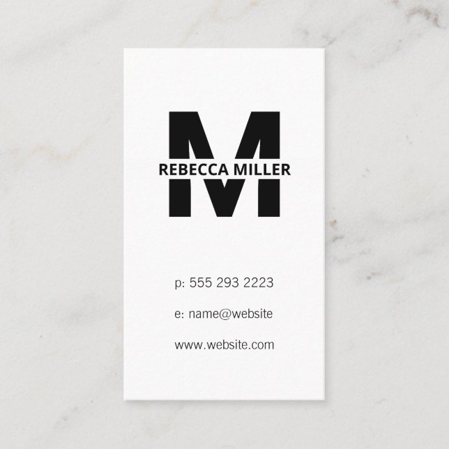 Monogram | Name Overlay Business Card (Front)