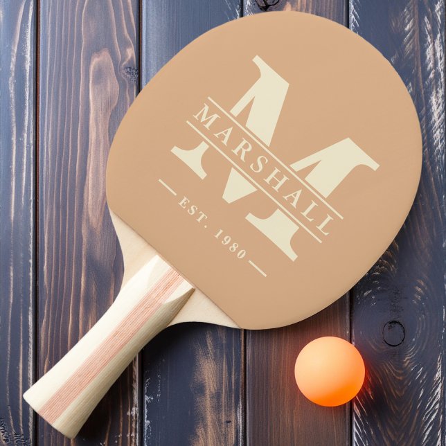 Monogram & Name Overlay Peach Kiss Ping Pong Paddle (Creator Uploaded)