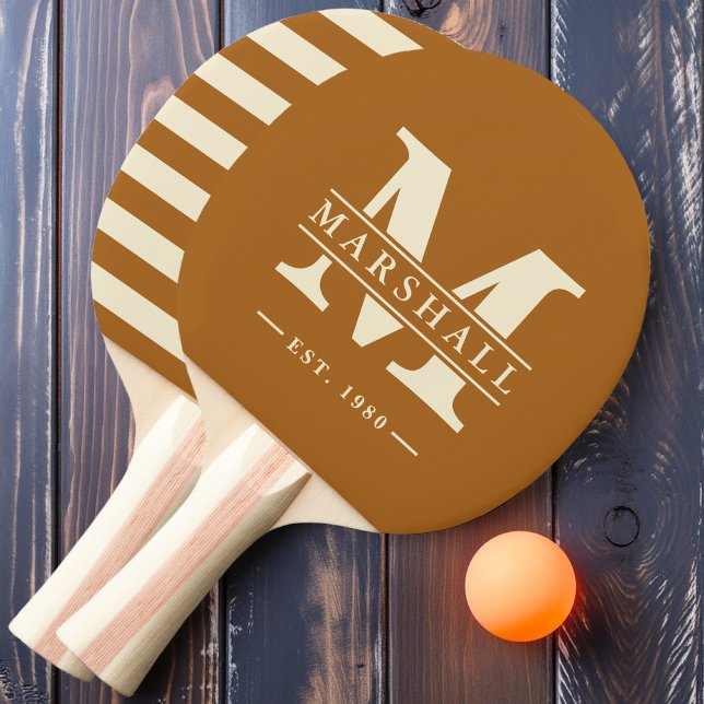 Monogram & Name Overlay Polo Burnt Sand Ping Pong Paddle (Creator Uploaded)
