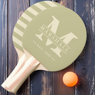 Monogram & Name Overlay Polo Dust Sage Ping Pong Paddle