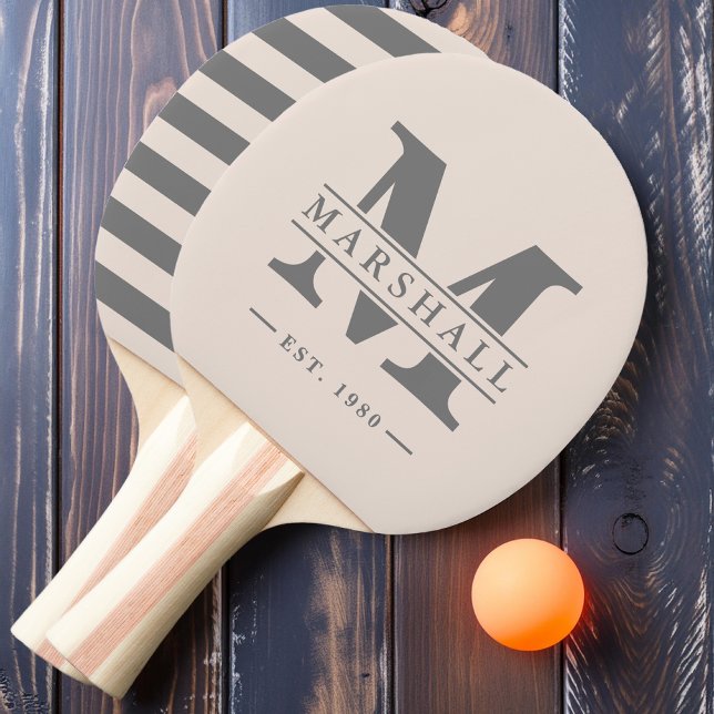 Monogram & Name Overlay Polo Sandcastle Pink Ping Pong Paddle (Creator Uploaded)