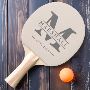 Monogram & Name Overlay Sandcastle Pink Ping Pong Paddle