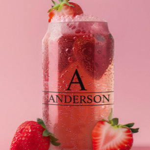 Monogram Name Personalised Classic  Can Glass