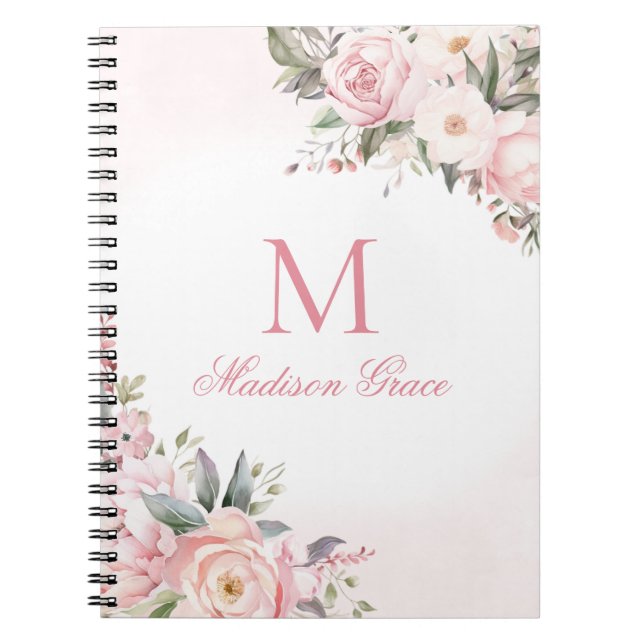 Monogram Name Personalised Custom Notebook (Front)