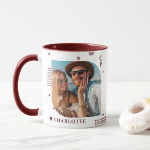 Monogram Name Photo Trendy Simple Modern Mug