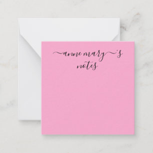 Monogram Name Pink Black Custom Bridal Weddings Card