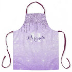 Monogram Name Purple Dripping Glitter Violet Ombre