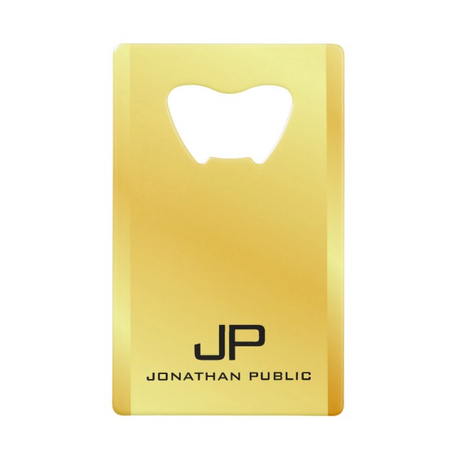 Monogram Name QR Code Business Logo Faux Gold (Front)