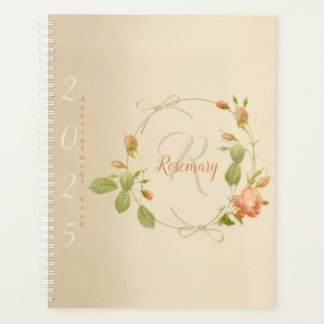 Monogram Name Rose Appointment Book 2025 Planner