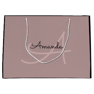 Monogram Name Rose Bridal Favour Beauty Brand  Lar Large Gift Bag