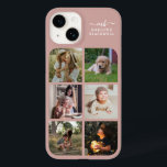 Monogram Name Rose Gold 6 Photo Collage Case-Mate iPhone 14 Case<br><div class="desc">Monogrammed Rose Gold Pink and White Personalised Photo Collage iPhone Case - Add your own photos to the picture templates and full name to the stylish text templates to create your own memorable Phone cover. Make a cute and thoughtful gift for mum, wife, girlfriend, etc. by adding favourite family photos...</div>