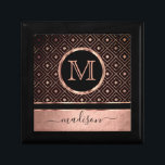 Monogram / Name  - Rose Gold and Black Gift Box<br><div class="desc">Keepsake Gift Box ready for you to personalise. ✔NOTE: ONLY CHANGE THE TEMPLATE AREAS NEEDED! 😀 If needed, you can remove the text and start fresh adding whatever text and font you like. 📌If you need further customisation, please click the "Click to Customise further" or "Customise or Edit Design" button...</div>