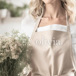 Monogram Name Rustic Beige Modern Feminine Elegant Apron<br><div class="desc">Monogram Name Rustic Beige Modern Feminine Elegant Apron.</div>