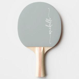Monogram Name Signature Script Sage Green  Ping Pong Paddle
