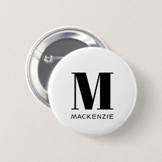Monogram Name Simple 6 Cm Round Badge
