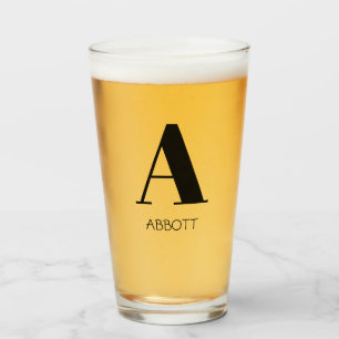 Monogram Name Simple Elegant Glass