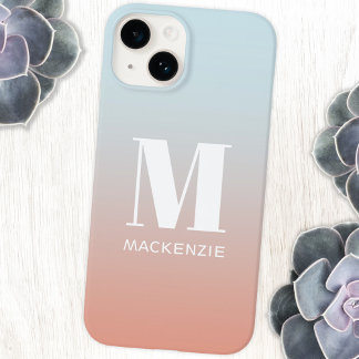 Monogram Name Simple Gradient Personalised Case-Mate iPhone 14 Case