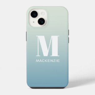 Monogram Name Simple Gradient Personalised iPhone 14 Case