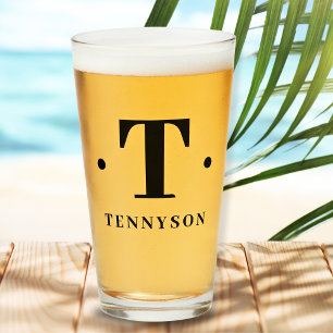 Monogram Name Simple Initial Glass