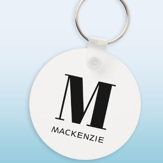 Monogram Name Simple Key Ring