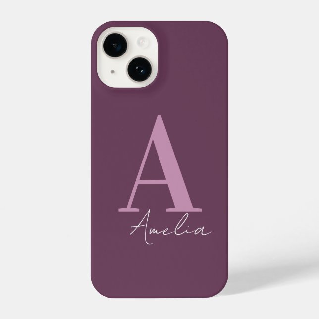Monogram Name Simple Minimal iPhone Case (Back)