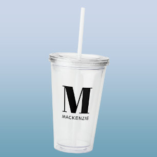 Monogram Name Simple Personalised Acrylic Tumbler