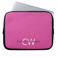 Monogram Name Sophisticated Solid Vibrant Pink