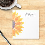 Monogram Name Sunflower Notepad<br><div class="desc">This floral personalised notepad is decorated with a yellow watercolor sunflower. 
Easily customisable with your name and monogram.
Use the Design Tool to change the text size,  style,  or colour. 
As we create our artwork you won't find this exact image from other designers. Original Watercolor © Michele Davies.</div>