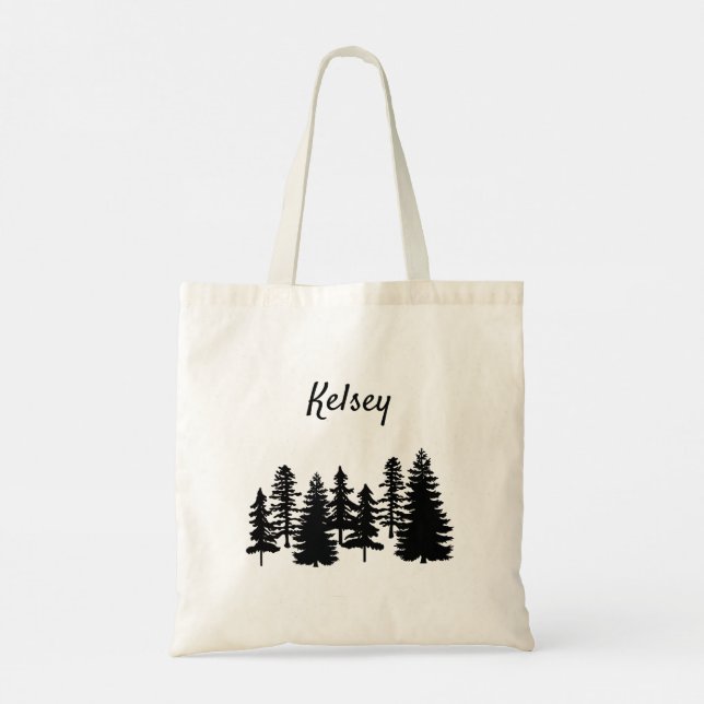 Monogram Name The Mountains are Calling Nature Tote Bag (Back)